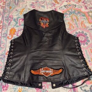 Harley-Davidson Black Leather Lady Rider Vest